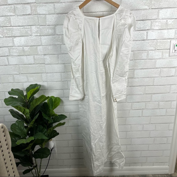 NWT Mara Hoffman Elisabetta White Dress Puff sleeve square neck Maxi size small - Picture 9 of 16